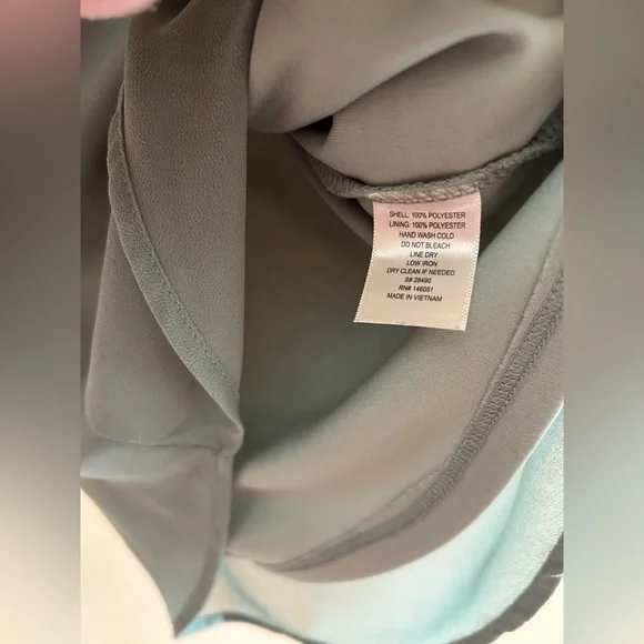 Monteau LA Sage Green Ruffle Sleeveless Blouse | Women S | Sheer Yoke Flowy Top - Picture 7 of 7